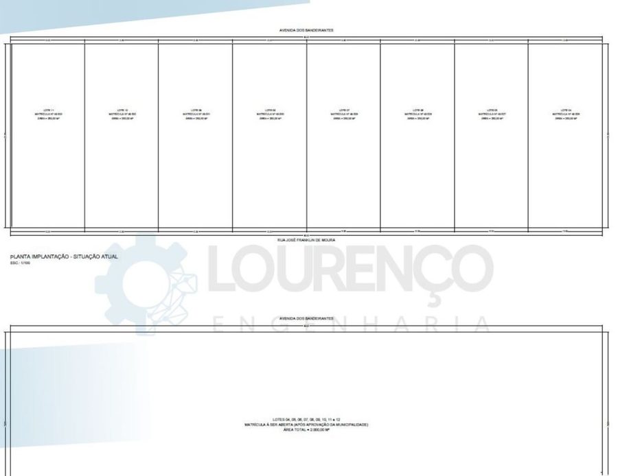 Planta de remembramento de lote